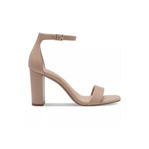 INC Lexini Block Heel Beige Ankle Strap Buckle Sandal Shoes Women's Size 8.5